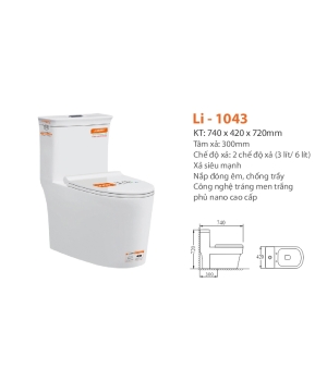 Bàn Cầu 1 khối Lionstp LI-1043