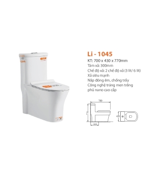 Bàn Cầu 1 khối Lionstp LI-1045