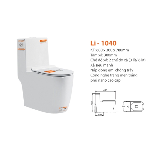 Bàn Cầu  1 khối Lionstp LI -1040