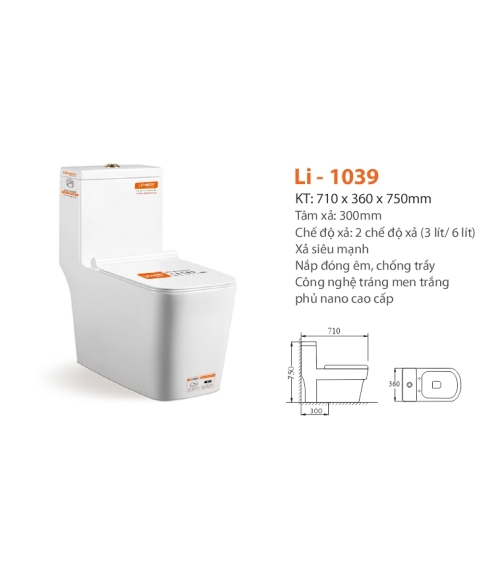 Bàn Cầu 1 khối Lionstp -1039 