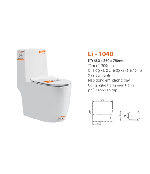 Bàn Cầu  1 khối Lionstp LI -1040