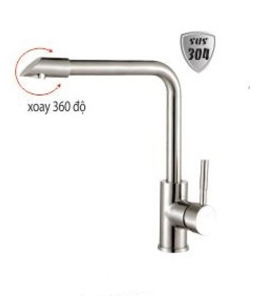 vòi rửa chén nóng lạnh đầu xoay inox 304 LI-6832